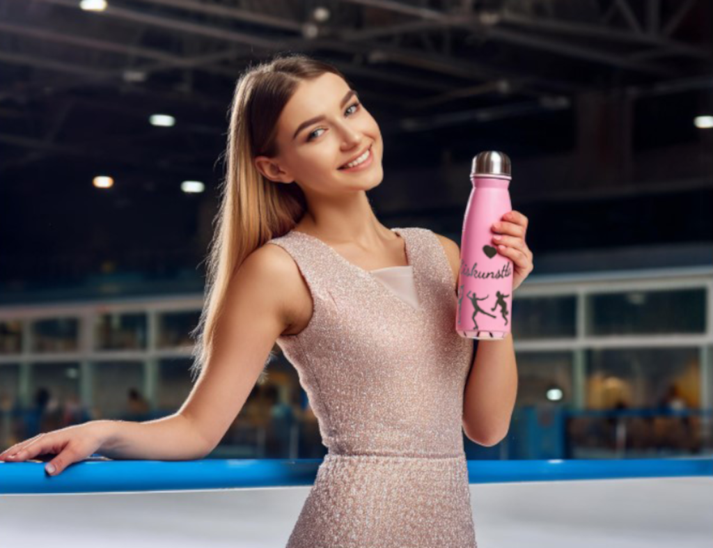 Stylische Trinkflasche mit Eislauf-Motiven 3