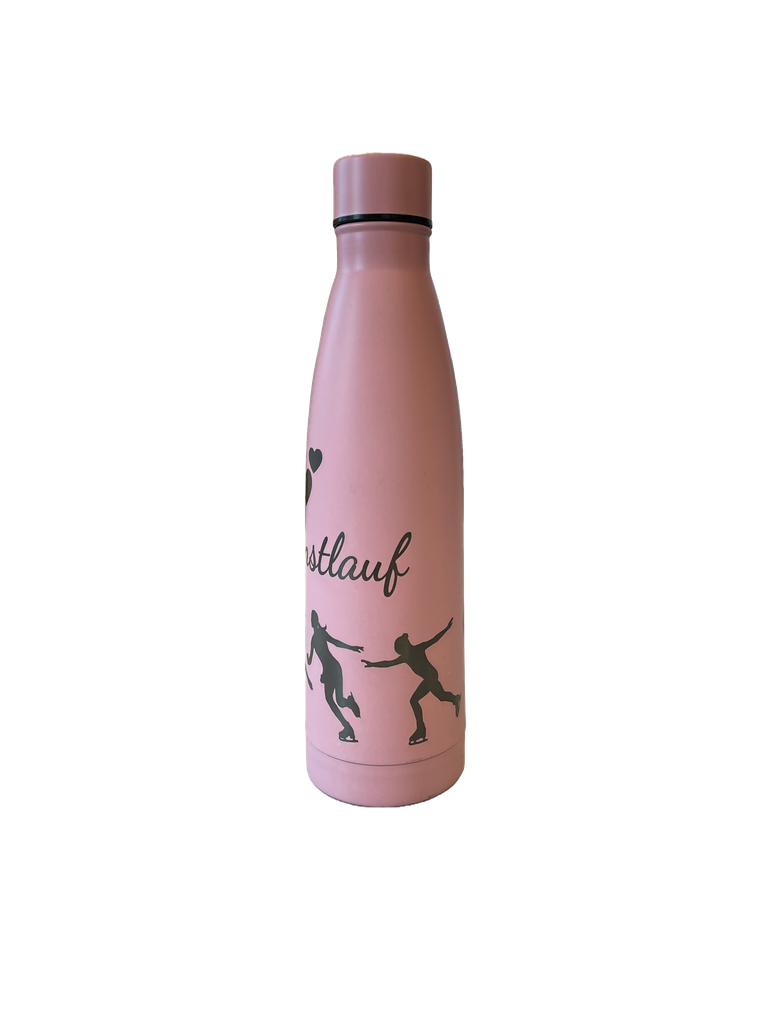 Stylische Trinkflasche mit Eislauf-Motiven - personalisiert mit deinem Namen 1